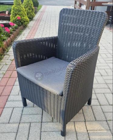 Meble ogrodowe stół 160x90cm i 6 krzeseł Meblobranie TG6 grafit