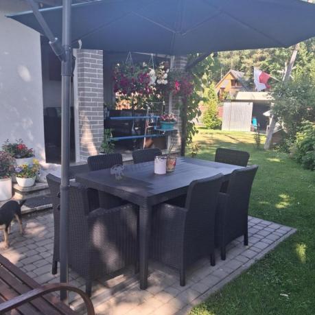 Meble ogrodowe stół 160x90cm i 6 krzeseł Meblobranie TG6 grafit