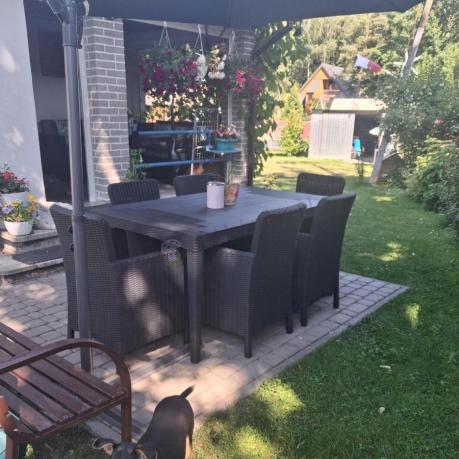 Meble ogrodowe stół 160x90cm i 6 krzeseł Meblobranie TG6 grafit