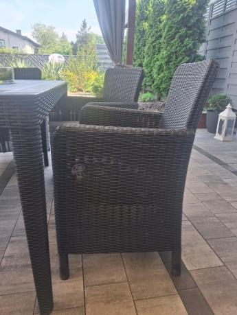 Meble ogrodowe stół 160x90cm i 6 krzeseł Meblobranie TG6 grafit