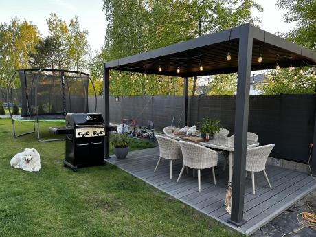 Meble ogrodowe technorattan 6 krzeseł i stół Cioso Dining 6+1 - Creme