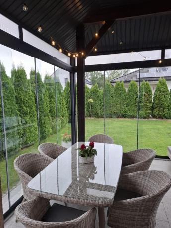 Meble ogrodowe technorattan 6 krzeseł i stół Cioso Dining 6+1 - Creme