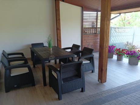Meble ogrodowe z 6 fotelami i dużym stołem 160x95cm Corfu Fiesta CM6 Brązowe