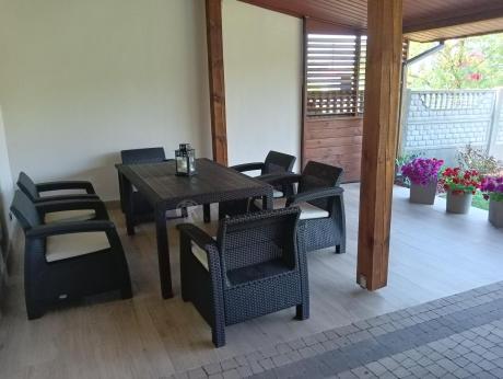 Meble ogrodowe z 6 fotelami i dużym stołem 160x95cm Corfu Fiesta CM6 Brązowe