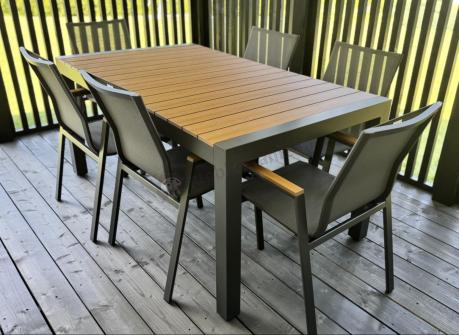 Meble ogrodowe z aluminium - stół 210cm i 12 krzeseł - Tanami Marla Antracite