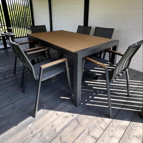 Meble ogrodowe z aluminium - stół 210cm i 12 krzeseł - Tanami Marla Antracite