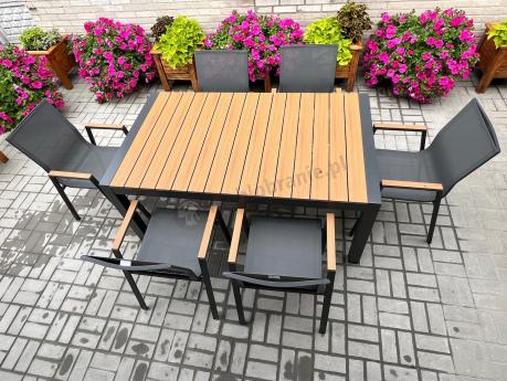 Meble ogrodowe z aluminium - stół 210cm i 12 krzeseł - Tanami Marla Antracite