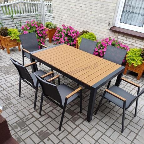 Meble ogrodowe z aluminium - stół 210cm i 12 krzeseł - Tanami Marla Antracite