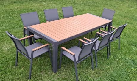 Meble ogrodowe z aluminium - stół 210cm i 12 krzeseł - Tanami Marla Antracite