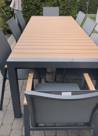 Meble ogrodowe z aluminium - stół 210cm i 12 krzeseł - Tanami Marla Antracite