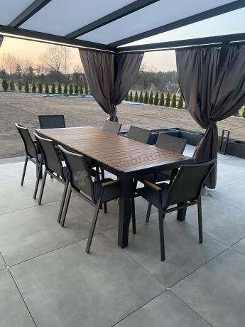 Meble ogrodowe z aluminium - stół 210cm i 12 krzeseł - Tanami Marla Antracite