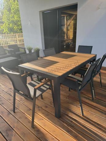 Meble ogrodowe z aluminium - stół 210cm i 12 krzeseł - Tanami Marla Antracite