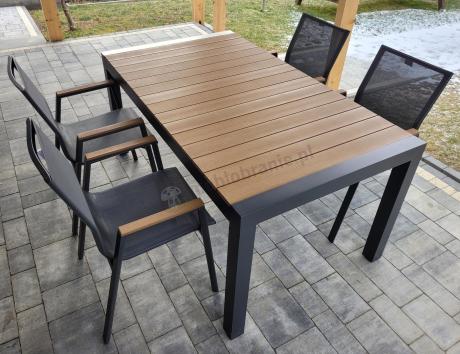 Meble ogrodowe z aluminium - stół 210cm i 12 krzeseł - Tanami Marla Antracite