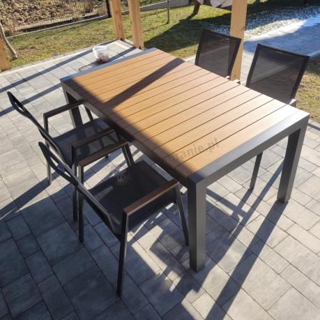 Meble ogrodowe z aluminium - stół 210cm i 12 krzeseł - Tanami Marla Antracite