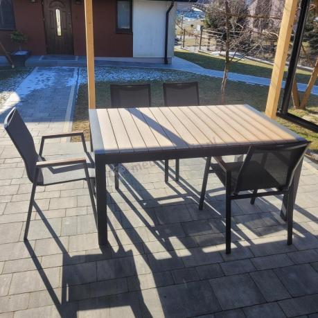 Meble ogrodowe z aluminium - stół 210cm i 12 krzeseł - Tanami Marla Antracite