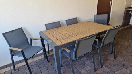 Meble ogrodowe z aluminium - stół 210cm i 12 krzeseł - Tanami Marla Antracite