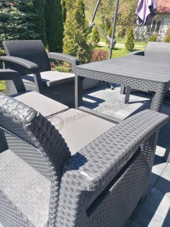 Meble ogrodowe z podnoszonym stołem Meblobranie CFL6 grafitowe