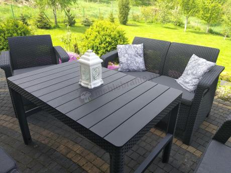 Meble ogrodowe z podnoszonym stołem Meblobranie CFL6 grafitowe