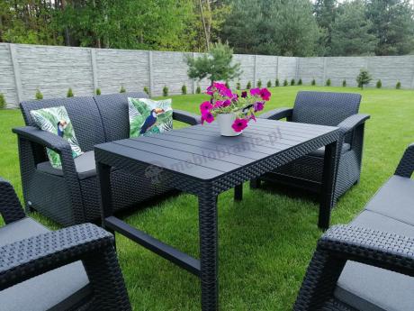 Meble ogrodowe z podnoszonym stołem Meblobranie CFL6 grafitowe