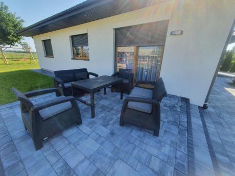 Meble ogrodowe z podnoszonym stołem Meblobranie CFL6 grafitowe