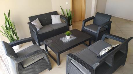 Meble ogrodowe z podnoszonym stołem Meblobranie CFL6 grafitowe