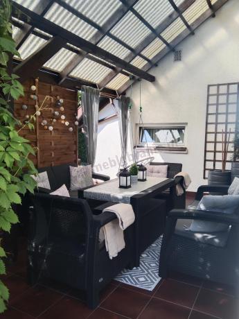 Meble ogrodowe z podnoszonym stołem Meblobranie CFL6 grafitowe