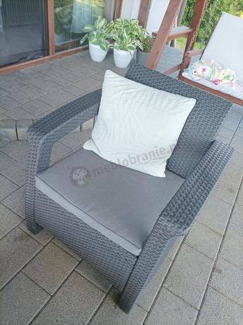 Meble ogrodowe z podnoszonym stołem Meblobranie CFL6 grafitowe