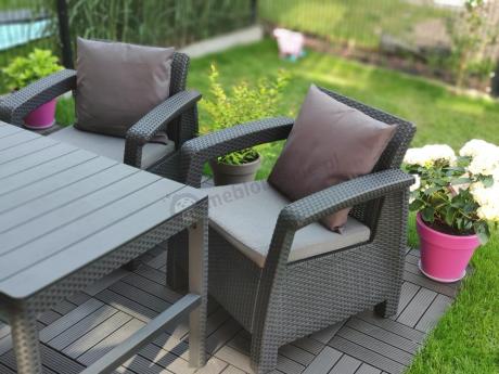 Meble ogrodowe z podnoszonym stołem Meblobranie CFL6 grafitowe