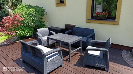 Meble ogrodowe z podnoszonym stołem Meblobranie CFL6 grafitowe