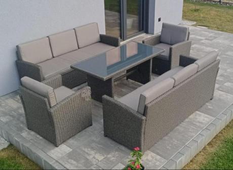 Meble ogrodowe z technorattanu z dużymi sofami Cofete Grande – Anthracite