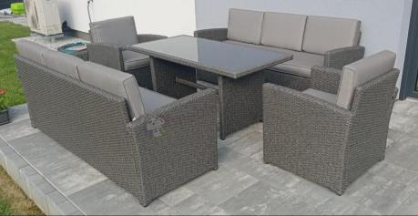 Meble ogrodowe z technorattanu z dużymi sofami Cofete Grande – Anthracite