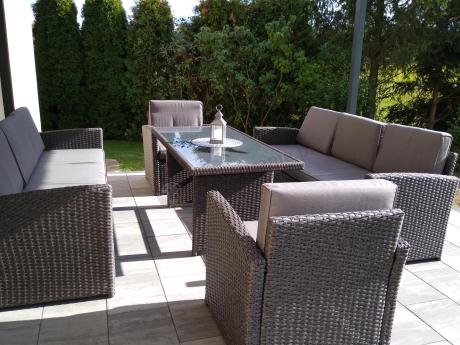 Meble ogrodowe z technorattanu z dużymi sofami Cofete Grande – Anthracite