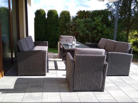 Meble ogrodowe z technorattanu z dużymi sofami Cofete Grande – Anthracite