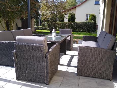 Meble ogrodowe z technorattanu z dużymi sofami Cofete Grande – Anthracite