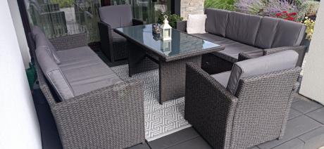 Meble ogrodowe z technorattanu z dużymi sofami Cofete Grande – Anthracite