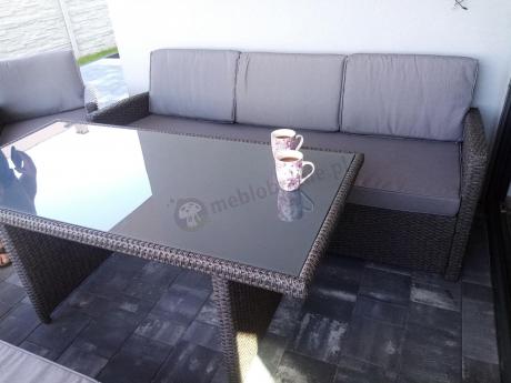 Meble ogrodowe z technorattanu z dużymi sofami Cofete Grande – Anthracite
