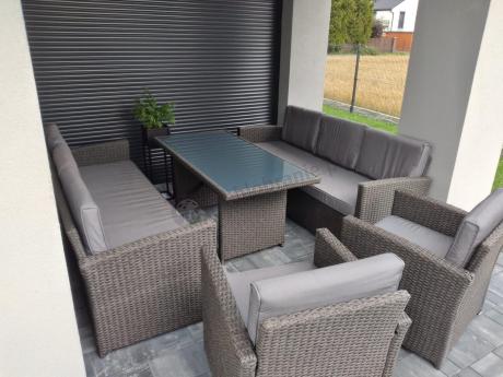 Meble ogrodowe z technorattanu z dużymi sofami Cofete Grande – Anthracite