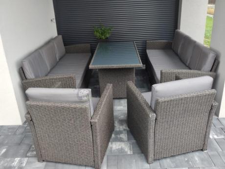Meble ogrodowe z technorattanu z dużymi sofami Cofete Grande – Anthracite