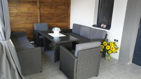 Meble ogrodowe z technorattanu z dużymi sofami Cofete Grande – Anthracite