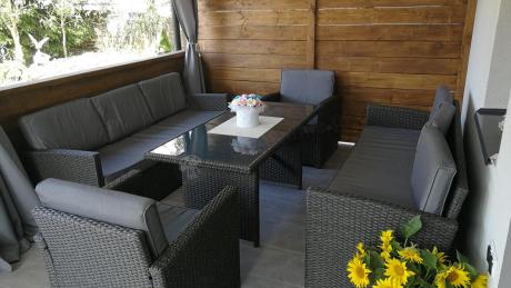 Meble ogrodowe z technorattanu z dużymi sofami Cofete Grande – Anthracite