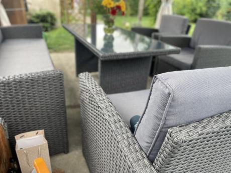 Meble ogrodowe z technorattanu z dużymi sofami Cofete Grande – Anthracite