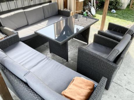 Meble ogrodowe z technorattanu z dużymi sofami Cofete Grande – Anthracite