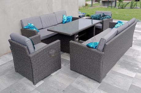 Meble ogrodowe z technorattanu z dużymi sofami Cofete Grande – Anthracite