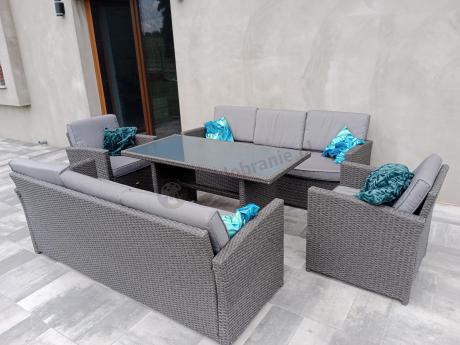 Meble ogrodowe z technorattanu z dużymi sofami Cofete Grande – Anthracite