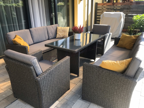 Meble ogrodowe z technorattanu z dużymi sofami Cofete Grande – Anthracite