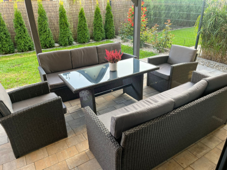 Meble ogrodowe z technorattanu z dużymi sofami Cofete Grande – Anthracite