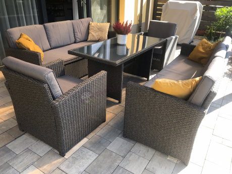 Meble ogrodowe z technorattanu z dużymi sofami Cofete Grande – Anthracite