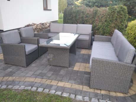 Meble ogrodowe z technorattanu z dużymi sofami Cofete Grande – Anthracite