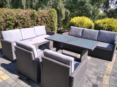 Meble ogrodowe z technorattanu z dużymi sofami Cofete Grande – Anthracite
