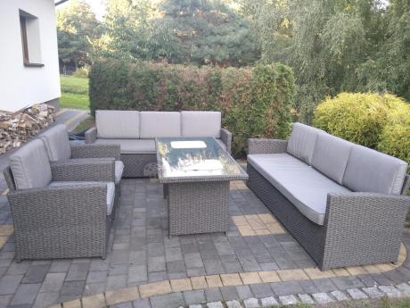 Meble ogrodowe z technorattanu z dużymi sofami Cofete Grande – Anthracite
